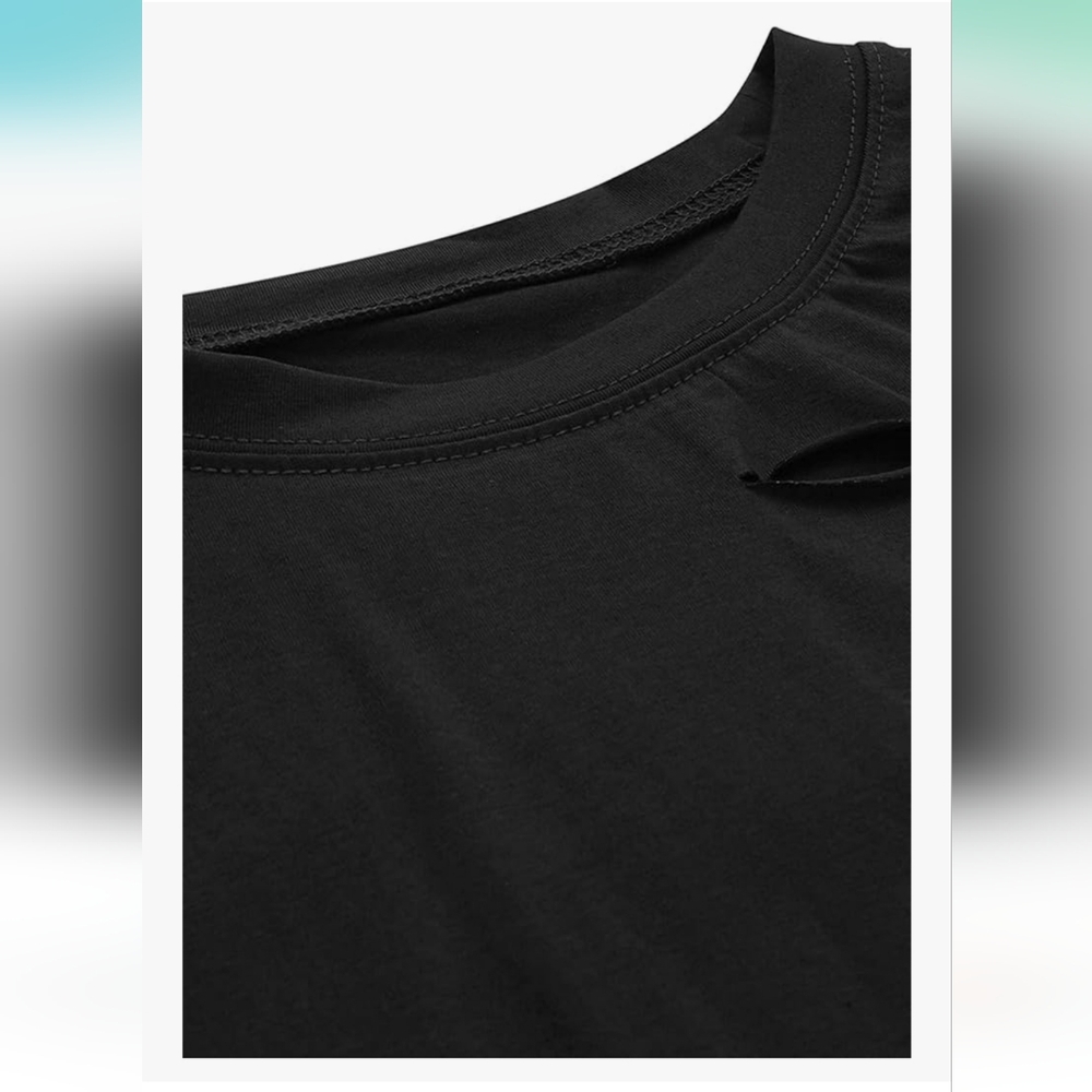 Distressed Ripped Crop Top - Picture 5 of 8